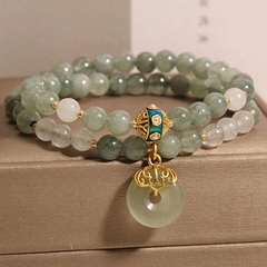 Vòng Tay Ngọc Bích Hai Lớp Aventurine – Phong Cách Trung Hoa Mới Dành Cho Nữ TS158250