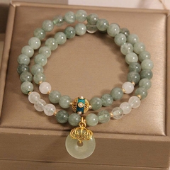 Vòng Tay Ngọc Bích Hai Lớp Aventurine – Phong Cách Trung Hoa Mới Dành Cho Nữ TS158250