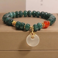 Vòng tay hạt bàn tính ngọc bích nước xanh tự nhiên – Sang trọng, tinh tế, cổ điển TS167250