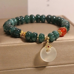 Vòng tay hạt bàn tính ngọc bích nước xanh tự nhiên – Sang trọng, tinh tế, cổ điển TS167250