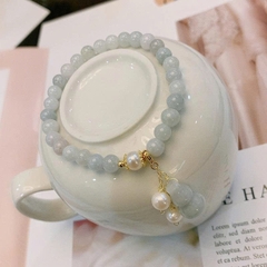 Vòng tay ngọc bích tự nhiên nữ tính, thiết kế ngách sang trọng với mặt dây chuyền tinh tế TS177250