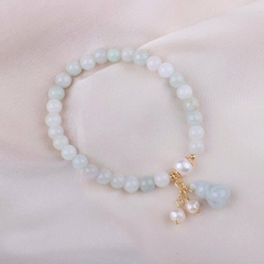 Vòng tay ngọc bích tự nhiên nữ tính, thiết kế ngách sang trọng với mặt dây chuyền tinh tế TS177250