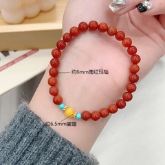 Vòng tay đá mã não đỏ tự nhiên 6mm cao cấp cho nữ TS178250