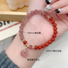Vòng tay đá mã não đỏ tự nhiên 6mm cao cấp cho nữ TS178250