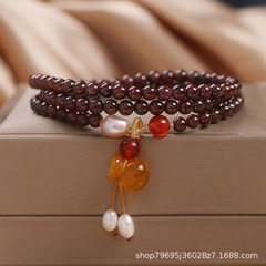Vòng tay đá Garnet tự nhiên nhiều vòng phong cách quốc gia dành cho nữ TS191250