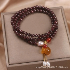 Vòng tay đá Garnet tự nhiên nhiều vòng phong cách quốc gia dành cho nữ TS191250