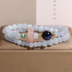 Vòng tay thạch anh hồng tự nhiên phong cách Trung Hoa – Vòng đôi tinh tế, may mắn, sang trọng cho nữ TS224250