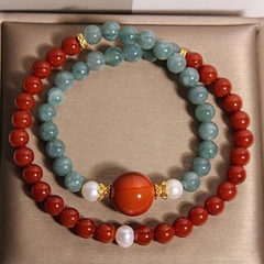 Vòng Tay Đôi Đá Mã Não Đỏ Nam Tự Nhiên – Sang Trọng, May Mắn TS217250