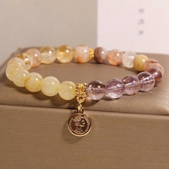 Vòng tay pha lê chùa vàng tự nhiên cho nữ – Sang trọng, tinh tế, màu tím may mắn, quà tặng ý nghĩa TS221250