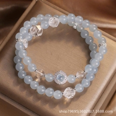 Vòng Tay Pha Lê Aquamarine Tự Nhiên - Màu Trắng Thiết kế độc đáo - Sang trọng tối giản TS239250