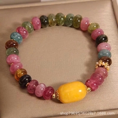Vòng Tay Ngọc Bích Tourmaline Kết Hợp Topaz Lulutong – Vẻ Đẹp Tự Nhiên, Thanh Lịch TS241250
