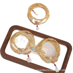 Vòng tay Citrine tự nhiên nhiều vòng – Biểu tượng an lành & may mắn cho nàng TS244250