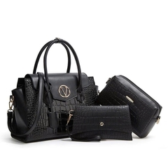 Túi xách nữ Cross Border phong cách mới 2025 – Bộ ba món họa tiết kim cương, túi xách – túi đeo vai – túi đeo chéo – Chất liệu PU cao cấp TX311250