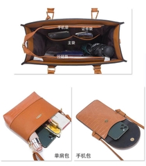 Túi xách nữ thời trang mới – Túi đeo vai, túi đeo chéo – Bộ bốn món họa tiết cá sấu cổ điển – Chất liệu PU cao cấp TX300250