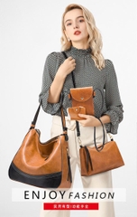 Bộ túi xách phối màu đơn giản thời trang – Phong cách Âu Mỹ mới – Bộ 4 túi đeo vai & đeo chéo – Chất liệu PU mềm mại TX304250