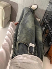 Quần Jeans Nữ Cạp Cao Ống Rộng Dáng Suông Retro QJ000260