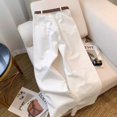 Quần JEANS Ống Rộng Cạp Cao Màu Trắng/Đen – Thiết Kế Mới Mùa Xuân QJ007260