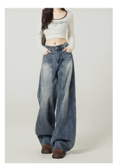 Quần Jean Ống Rộng Xanh Lam Retro – Phong Cách Đường Phố 2026 QJ009260