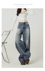 Quần Jean Ống Rộng Xanh Lam Retro – Phong Cách Đường Phố 2026 QJ009260