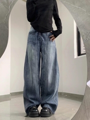 Quần Jean Ống Rộng Xanh Lam Retro – Phong Cách Đường Phố 2026 QJ009260