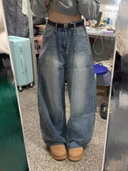 Quần Jean Ống Rộng Xanh Lam Retro – Phong Cách Đường Phố 2026 QJ009260