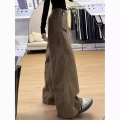 Quần Jeans Ống Rộng Xếp Ly Golden Leaf – Cạp Cao Phong Cách Retro Mỹ QJ004260