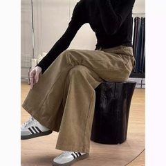Quần Jeans Ống Rộng Xếp Ly Golden Leaf – Cạp Cao Phong Cách Retro Mỹ QJ004260