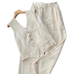 Bộ Vest + Quần Ống Rộng Hai Mảnh Phong Cách Hàn Quốc – Thanh Lịch, Thời Trang Cho Mùa Hè 2026 D004260