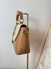 Túi Xách Tay Phối Màu Kem- Nâu Vintage TXL05