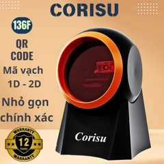 Máy quét mã vạch đa tia Corisu 136F 2D quét tất cả các loại mã siêu nhanh nhạy 12 tháng Bảo hành