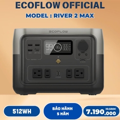 Trạm Sạc Di Động EcoFlow RIVER 2 Max Dung Lượng 512Wh Pin Bảo Hành Chính Hãng 5 Năm