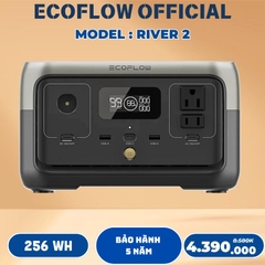 Trạm Sạc Di Động ECOFLOW RIVER 2 Dung Lượng 256Wh Output 5-12-220V - Bảo Hành Chính Hãng 5 Năm