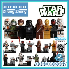 Xếp hình Star Wars Darth Maul - Anakin - C-3P0 - Darth Vader - Chewbacca - Sandtrooper - Rako Lego Minifigures SY198