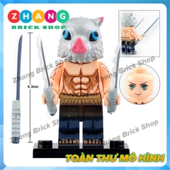 Xếp hình Kimetsu No Yaiba trong Demon Slayer gồm Tanjiro - Nezuko - Akaza - Zenitsu - Inosuke Lego Minifigures WM6116
