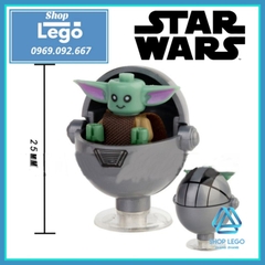 Xếp hình Star Wars bé Baby Yoda tặng kèm kén xám Lego Minifigures WM930