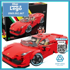 Xếp hình siêu xe Ferrari F8 Tributo gồm 332 mảnh Lego Minifigures Quanguan 100137