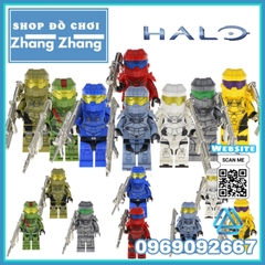 Xếp hình chiến binh Halo Guardians vũ khí mạ crom kèm áo giáp sáng bóng phiên bản đặc biệt Lego Minifigures Kopf KF6043