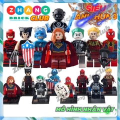 Xếp hình Marvel Spider-Man Wolverine Supergirl Captain America Human Torch Joker Zoom Daredevil Lego Minifigures SY678
