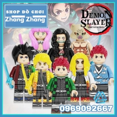 Xếp hình trò chơi Kimetsu No Yaiba / Demon Slayer với Nezuko Kamado và Tanjiro Kamado Lego Minifigures POGO PG8291