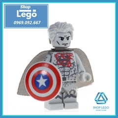 Xếp hình False God Superman Statue tặng kèm khiên Captain America Lego Minifigures Kopf KF415