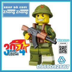 Xếp hình Bộ đội Việt Nam Việt Cộng chống Mỹ cứu nước 1975 đi kèm rất nhiều phụ kiện vũ khí Lego Minifigures DIY D71010