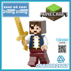 Xếp hình các nhân vật Minecraft - Desert Villager - Drowned - Husk Lego Minifigures Xinh X0310