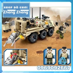 Đồ chơi Xếp hình Xe quân sự cứu thương quân y quân đội bọc thép Minifigures Sembo Block SD105561
