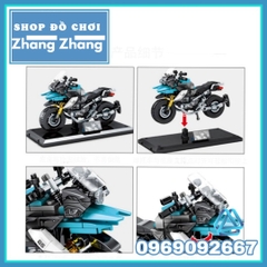 Xếp hình Motor BMW R1200Gs mới nhất 255 hình có hộp đầy đủ Lego Minifigures Sembo Block 701108