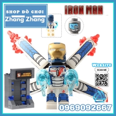 [129 hình] Xếp hình Người sắt Iron man Tủ trưng bày giáp Full Tủ + Hiệu ứng + Cánh) Lego Minifigures SY Sy1169