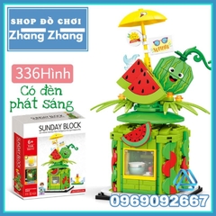 Đồ chơi xếp hình ngôi nhà dưa hấu có đèn phát sáng gồm 336 hình Mô hình Minifigures Shenyang SY5218