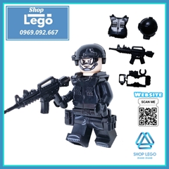 Xếp hình mô hình cảnh sát đặc nhiệm Ghost Squad phản ứng nhanh như Swat Lego Minifigures No840077