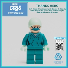Xếp hình Hospital Playlist gồm bác sĩ điều dưỡng bệnh nhân Dortor chiến sĩ áo trắng chống Covid Lego Minifigures No.8006