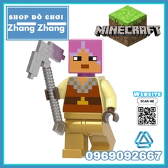 Xếp hình các nhân vật Minecraft - Desert Villager - Drowned - Husk Lego Minifigures Xinh X0310