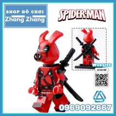 Xếp hình Lego Lợn Spider man Iron man Hulk Ant-man deadpool Captain America Marvel Lego Minifigures Koruit KT1023